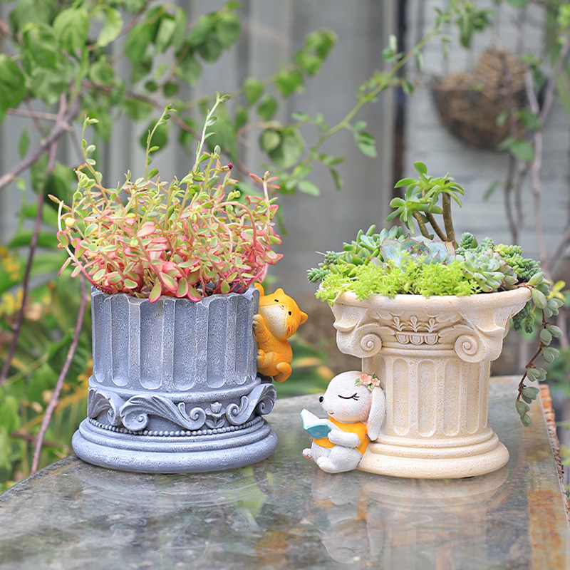 Snake Plant Ceramic - Kolumna rzymska greckie kolumny donice, zwierzęta