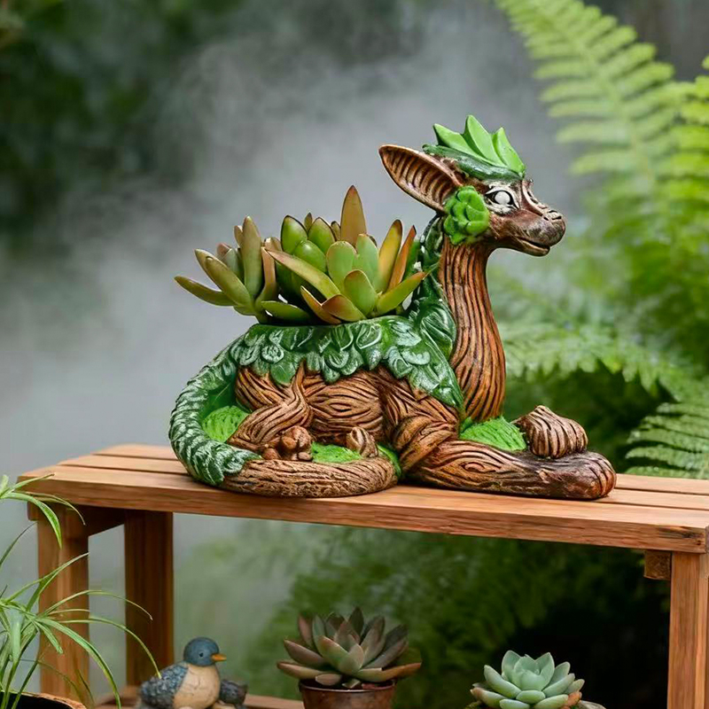 Snake Plant Ceramic - Kreatywna doniczka w kształcie draka, kwietnik