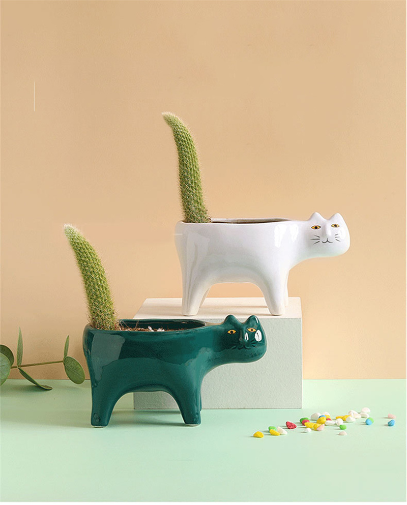 Cute Cat Ceramic Garden Flower – Snake Plant Ceramic recenzja i cena