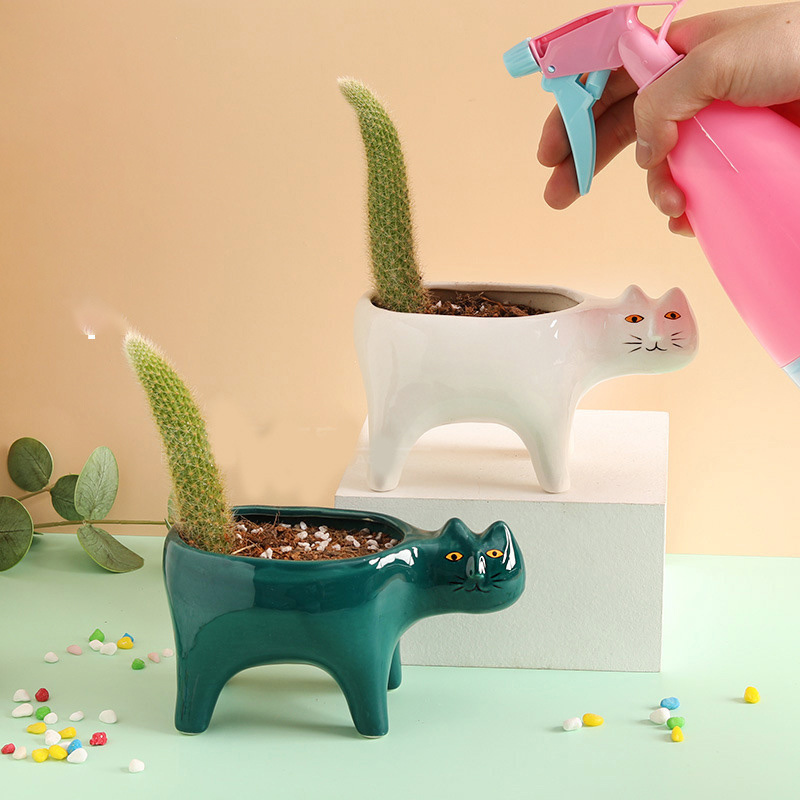Cute Cat Ceramic Garden Flower – Snake Plant Ceramic recenzja i cena